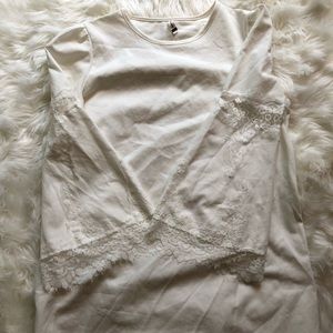 White Lace Shift Dress